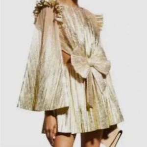 On SALE!! Raisa Vanessa gold open back dress! SIZE 40 =US size 8.